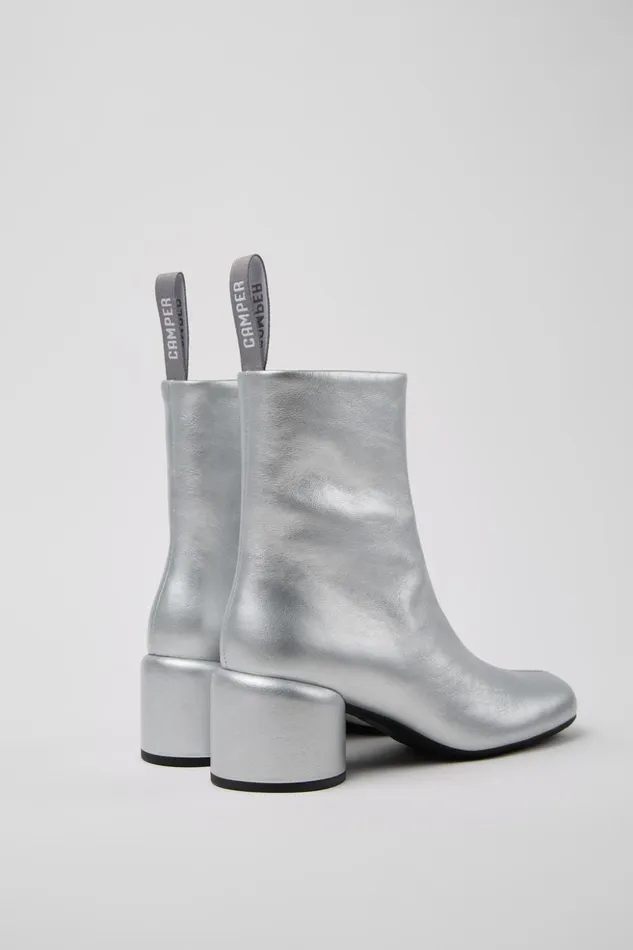 Women Niki Silver Leather Ankle Boots Camper Ankle Boots Women Niki Silver Leather Ankle Boots Camper Ankle Boots