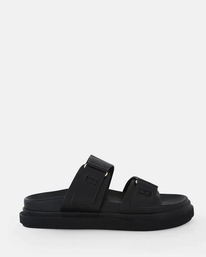 Women NOVO Shoes SANTENA BLACK Sandals Flat Sandals