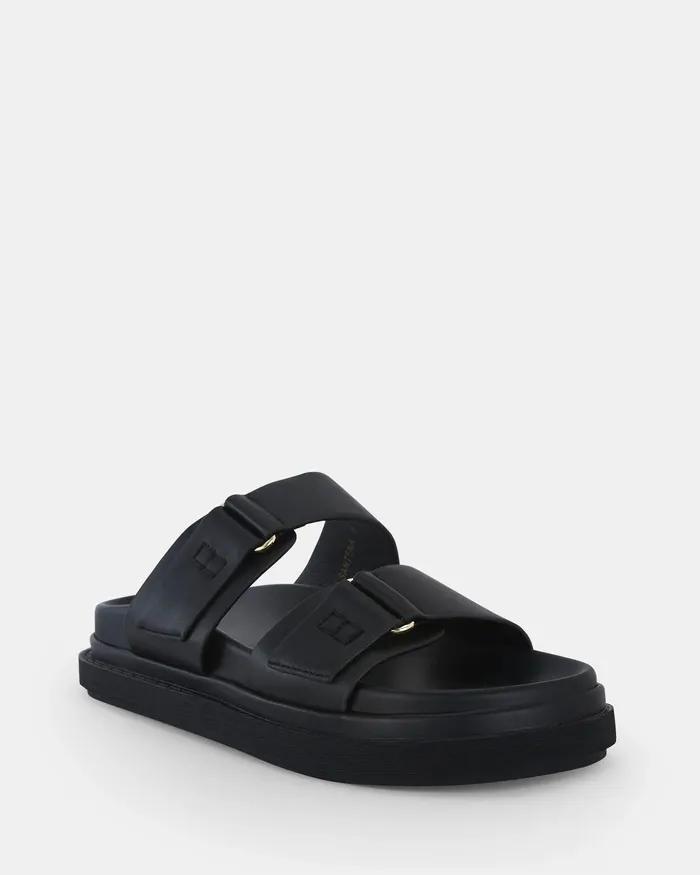Women NOVO Shoes SANTENA BLACK Sandals Flat Sandals