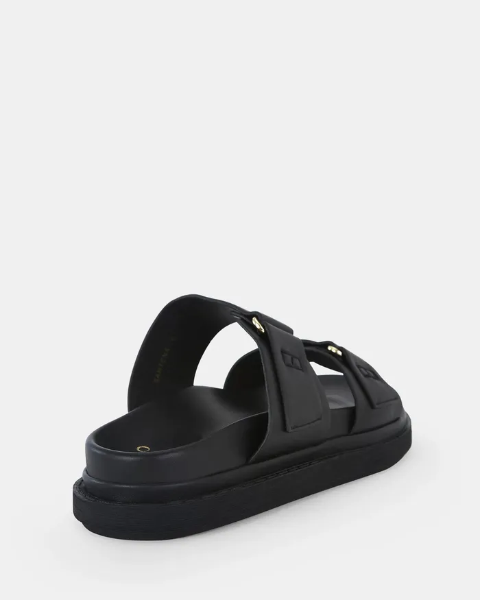 Women NOVO Shoes SANTENA BLACK Sandals Flat Sandals