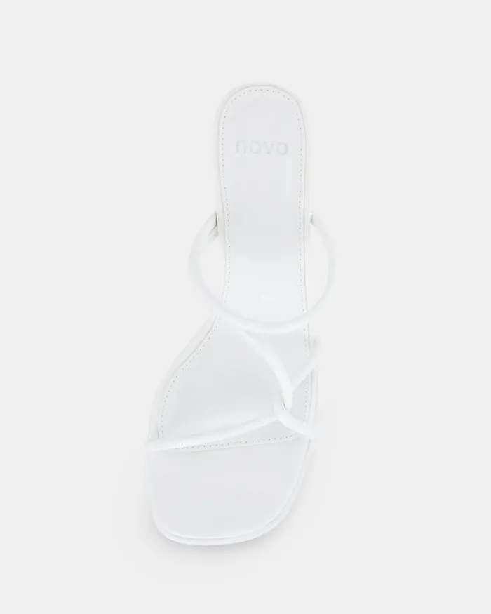 Women NOVO Shoes UBALDO WHITE Open Toe Heels Party