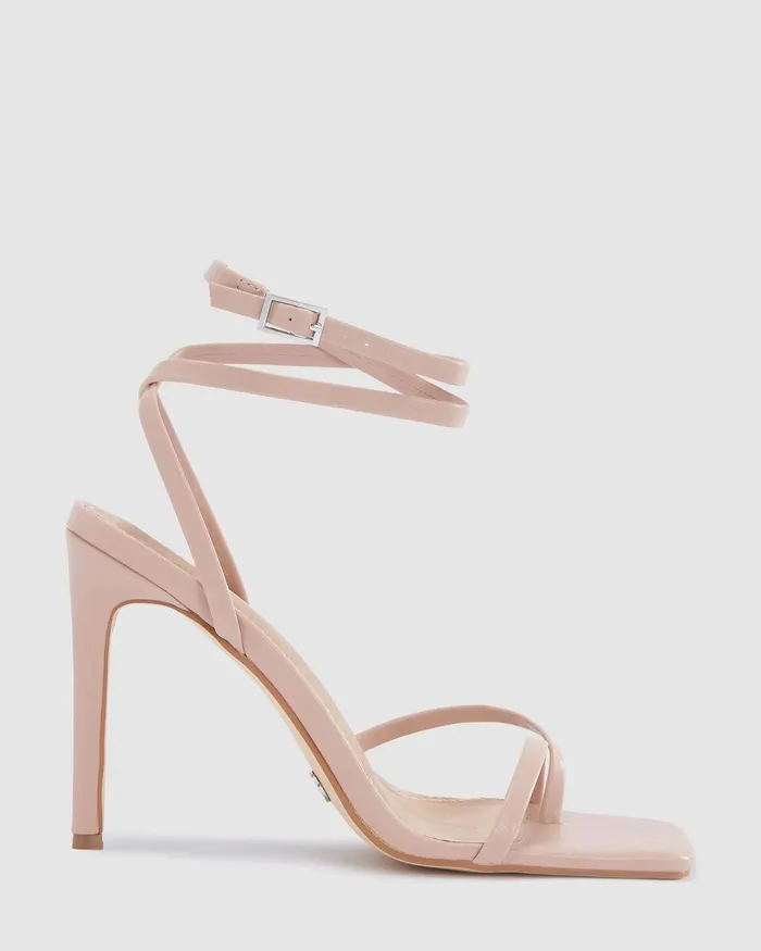 Women NOVO Shoes ZEREK Nude Open Toe Heels Stilettos