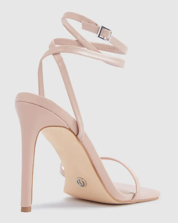 Women NOVO Shoes ZEREK Nude Open Toe Heels Stilettos