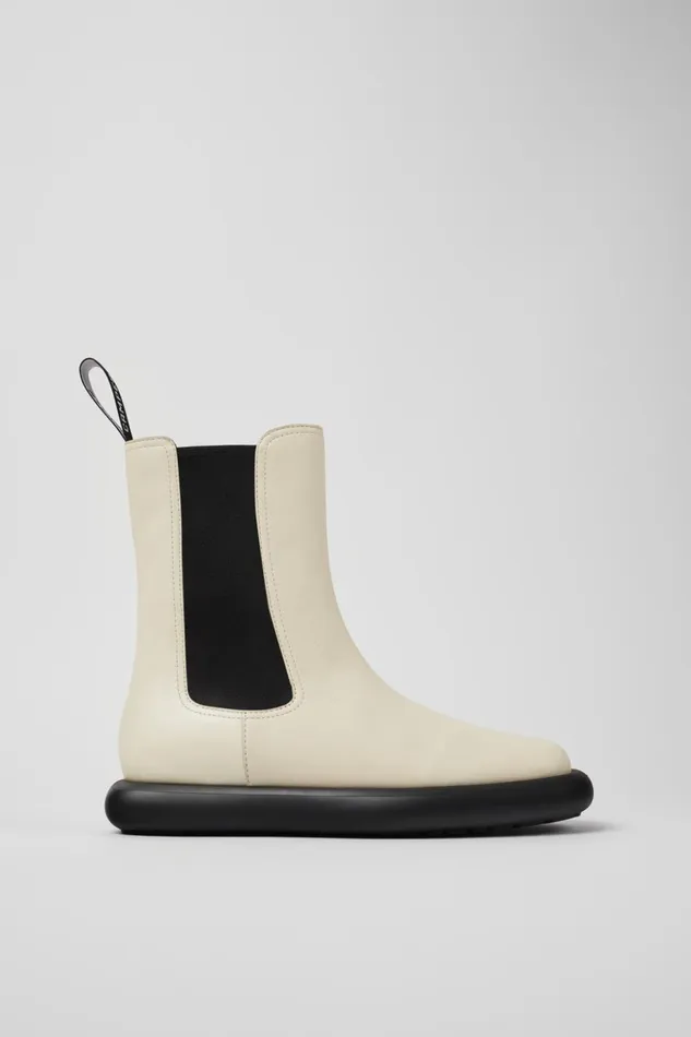 Women Onda White Leather Boots Camper Ankle Boots Women Onda White Leather Boots Camper Ankle Boots