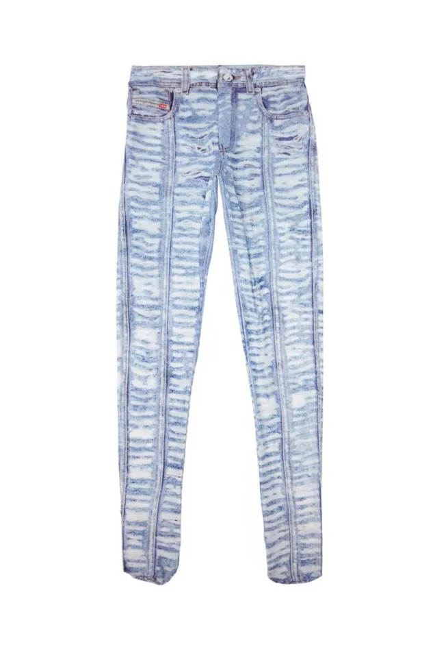 Women PKollH3 Light Blue Diesel Trousers And Shorts Women PKollH3 Light Blue Diesel Trousers And Shorts