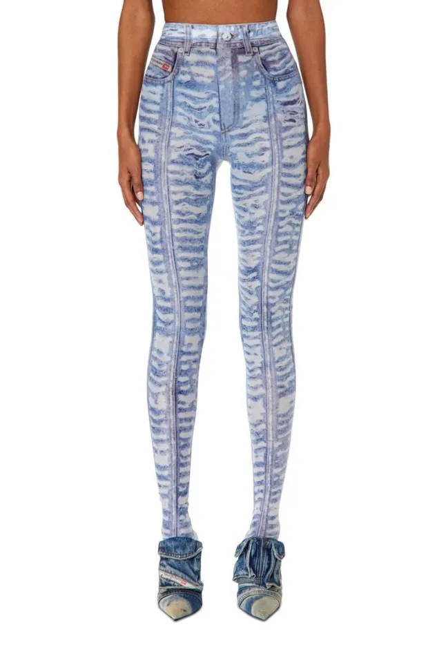 Women PKollH3 Light Blue Diesel Trousers And Shorts Women PKollH3 Light Blue Diesel Trousers And Shorts