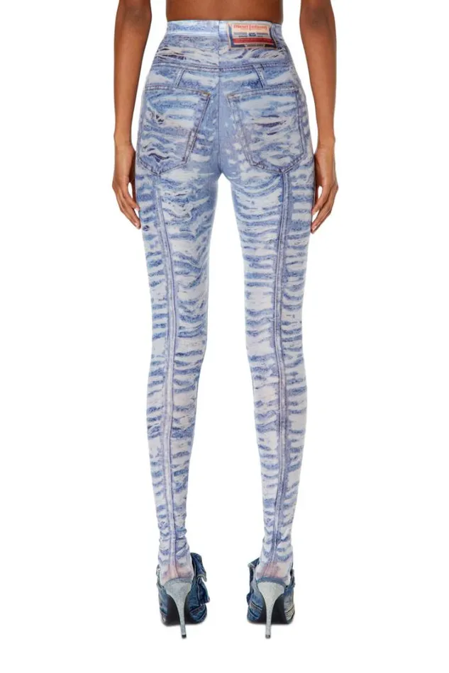 Women PKollH3 Light Blue Diesel Trousers And Shorts Women PKollH3 Light Blue Diesel Trousers And Shorts