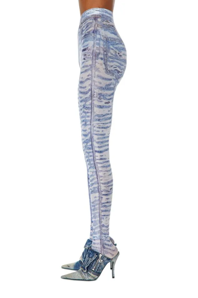 Women PKollH3 Light Blue Diesel Trousers And Shorts Women PKollH3 Light Blue Diesel Trousers And Shorts