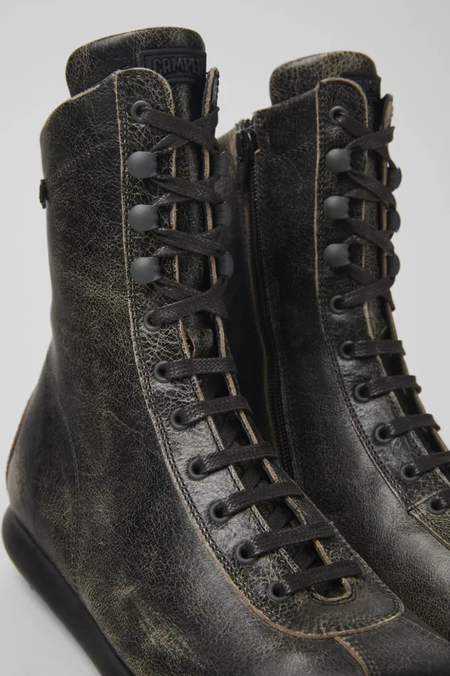 Women Pelotas Bicolor Leather Boots Camper Ankle Boots