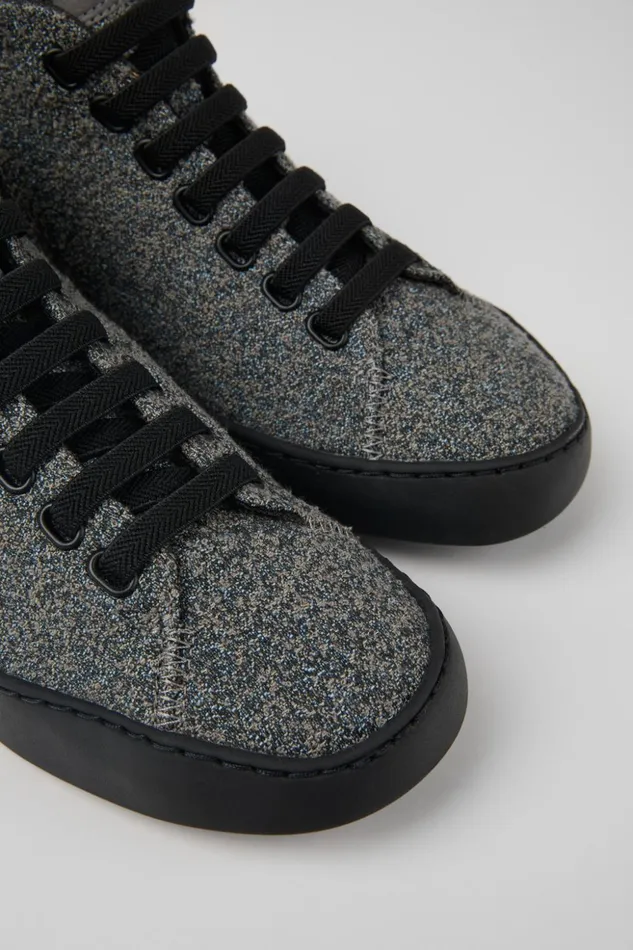 Women Peu Touring Gray Textile Ankle Boots Camper Ankle Boots