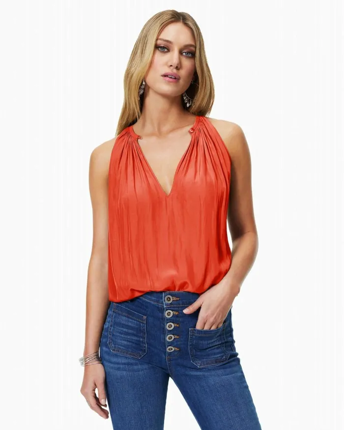 Women Piper VNeck Tank Top Black Ramy Brook Tops Women Piper VNeck Tank Top Black Ramy Brook Tops