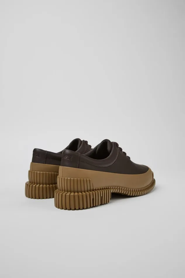 Women Pix Brown Leather Laceup Shoes Camper Formal Shoes Women Pix Brown Leather Laceup Shoes Camper Formal Shoes