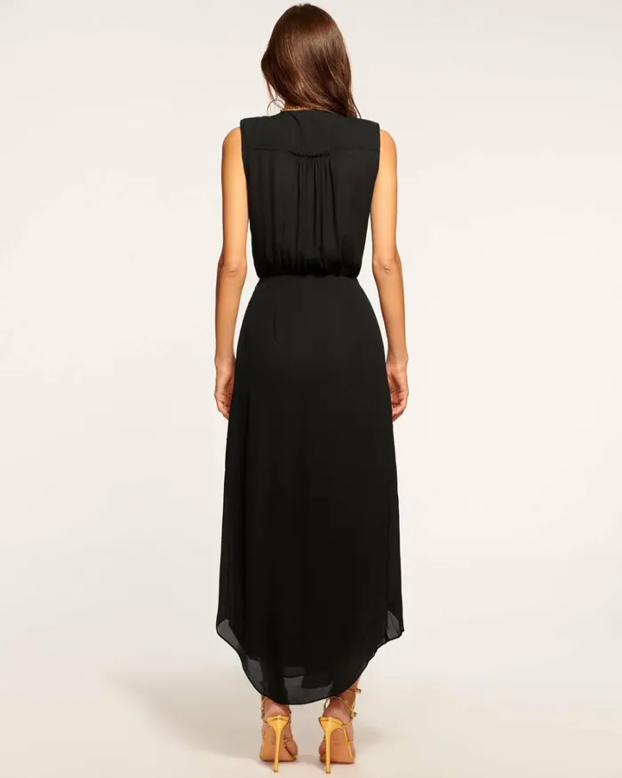 Women Poppy VNeck Midi Dress Black Ramy Brook Dresses Women Poppy VNeck Midi Dress Black Ramy Brook Dresses