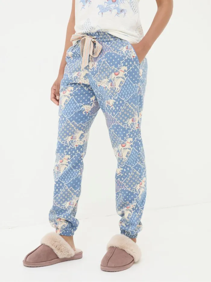 Women Pyjamas and Nightwear Fat Face Cora Blue Horse Pyjama Bottoms
