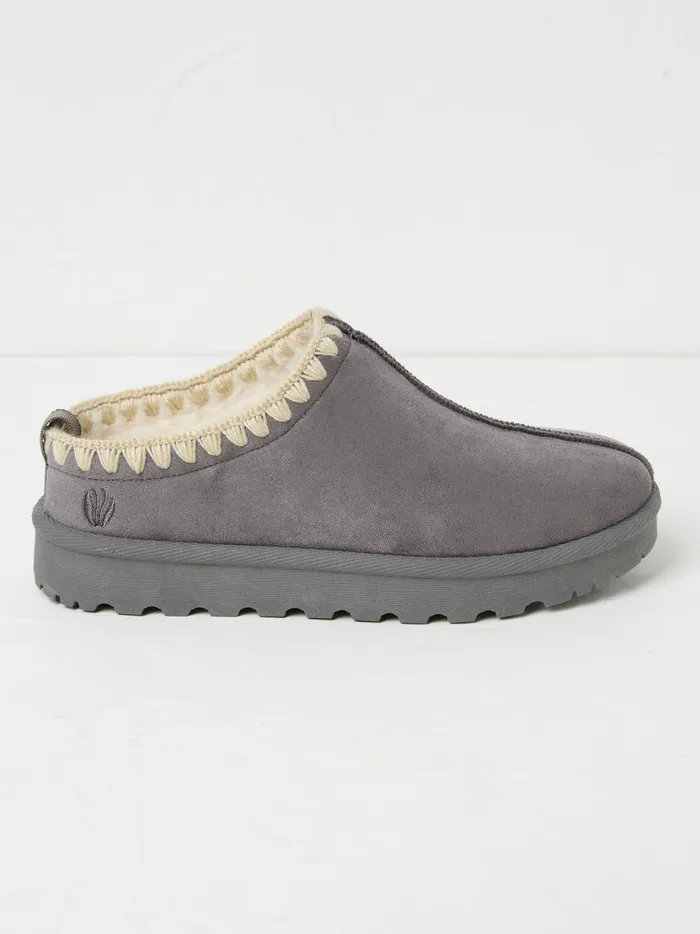 Women Pyjamas and Nightwear Fat Face Lyra Grey Mule Slippers