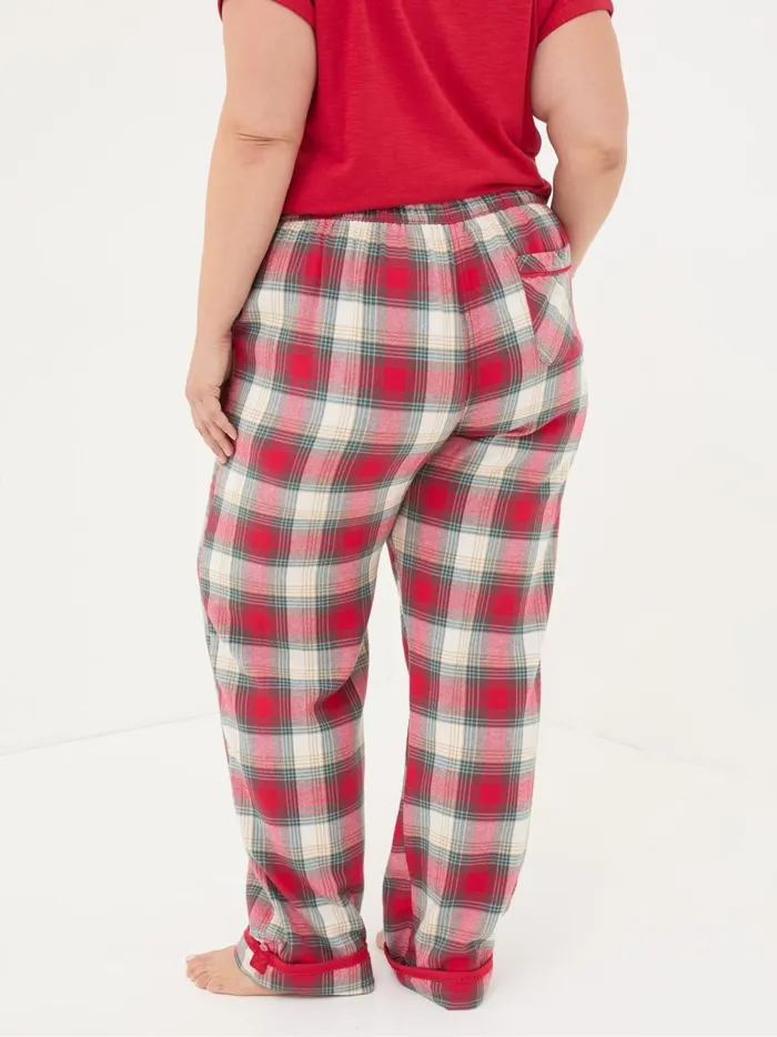 Women Pyjamas and Nightwear Fat Face Red Eva Family Check Pyjama Bottoms