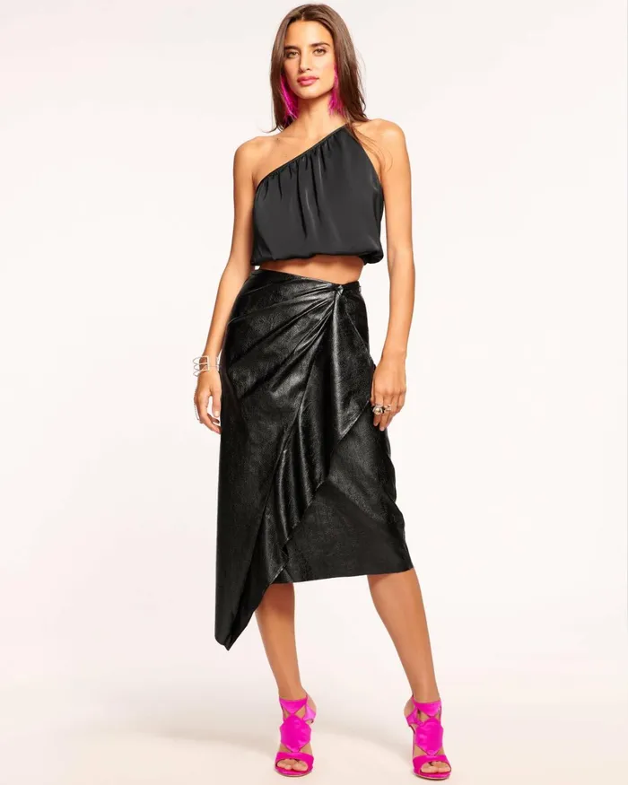 Women Quinn Ruffle Midi Skirt Black Ramy Brook Pants