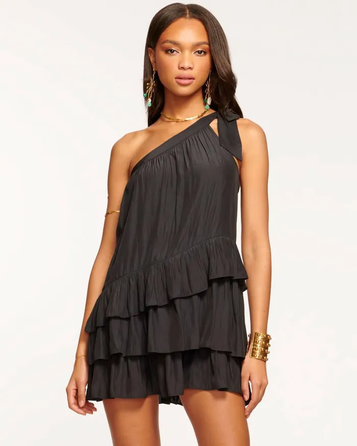 Women Riley One Shoulder Mini Dress Black Ramy Brook Dresses