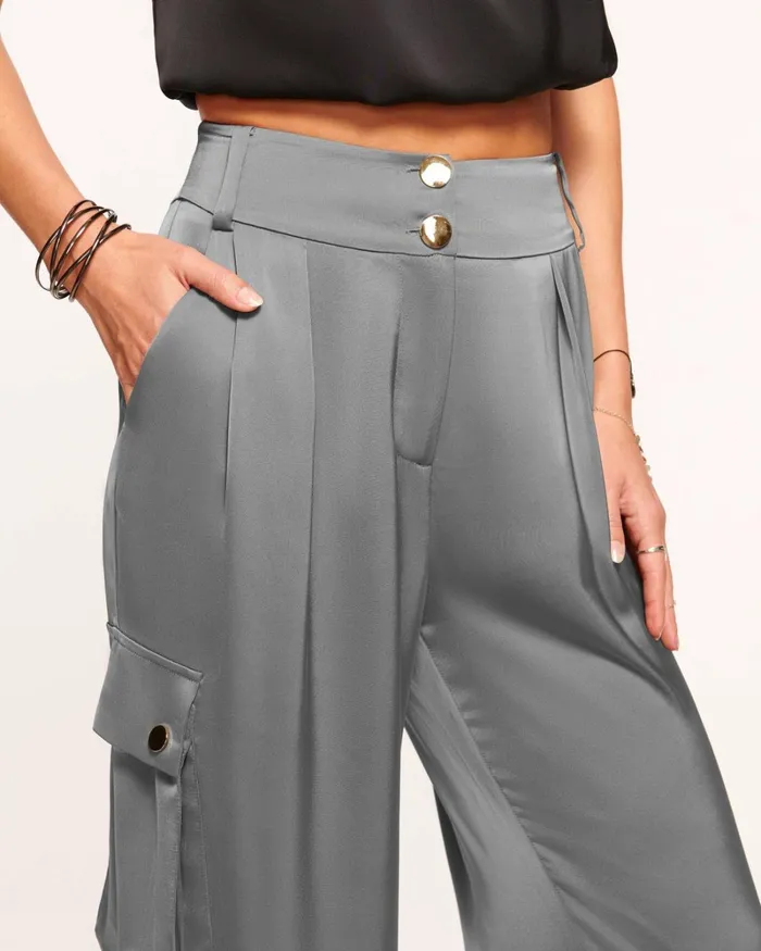 Women Rumer Wide Leg Cargo Pant Slate Grey Ramy Brook Pants Women Rumer Wide Leg Cargo Pant Slate Grey Ramy Brook Pants