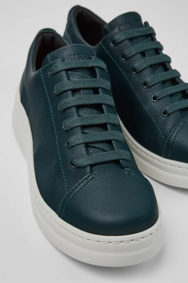 Women Runner Up Green Leather Sneaker Camper Sneakers