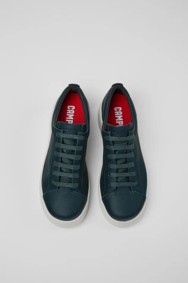 Women Runner Up Green Leather Sneaker Camper Sneakers