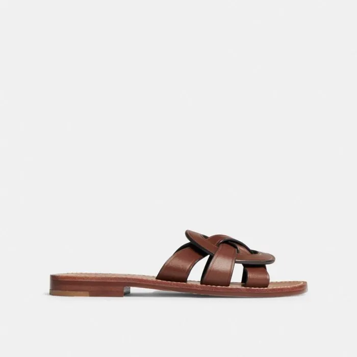 Women Sandals Coach Issa Sandal Walnut Brown