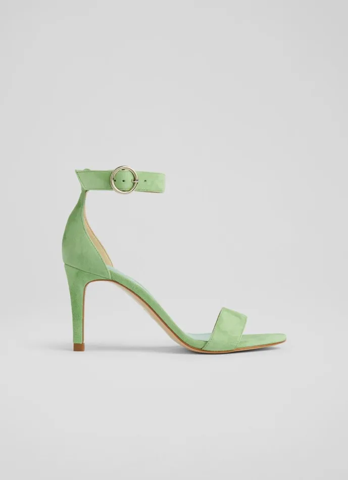 Women Sandals LKBennett Ivy Green Suede Single Strap Sandals Green