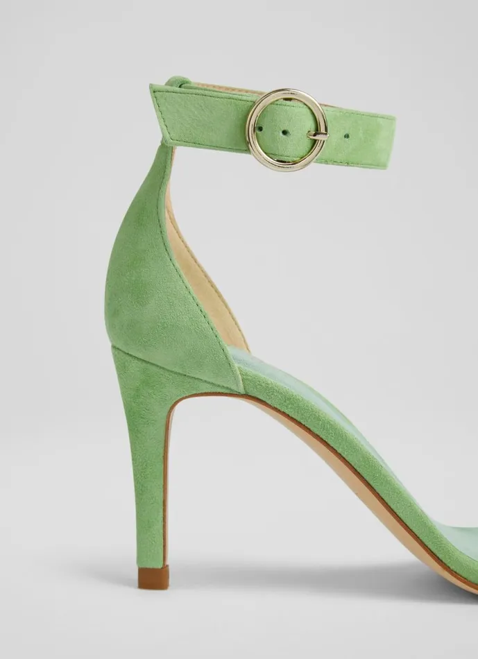 Women Sandals LKBennett Ivy Green Suede Single Strap Sandals Green Women Sandals LKBennett Ivy Green Suede Single Strap Sandals Green