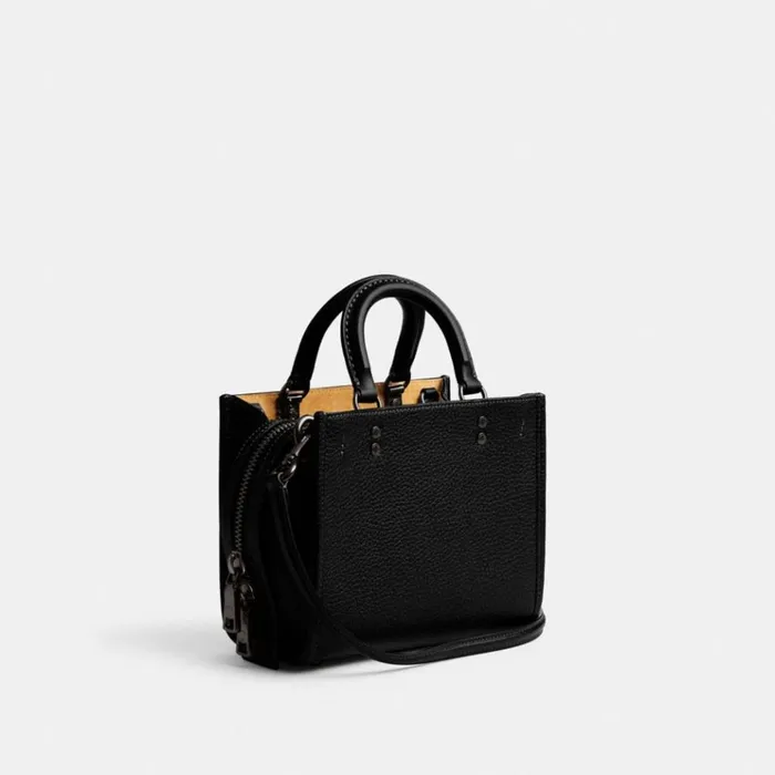 Women Satchels and Top Handles Coach Rogue 20 In Colorblock Regenerative Leather Pewterblack