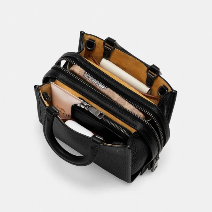 Women Satchels and Top Handles Coach Rogue 20 In Colorblock Regenerative Leather Pewterblack