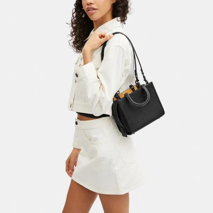 Women Satchels and Top Handles Coach Rogue 20 In Colorblock Regenerative Leather Pewterblack