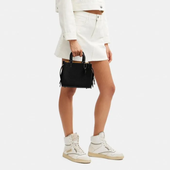 Women Satchels and Top Handles Coach Rogue 20 In Colorblock Regenerative Leather Pewterblack