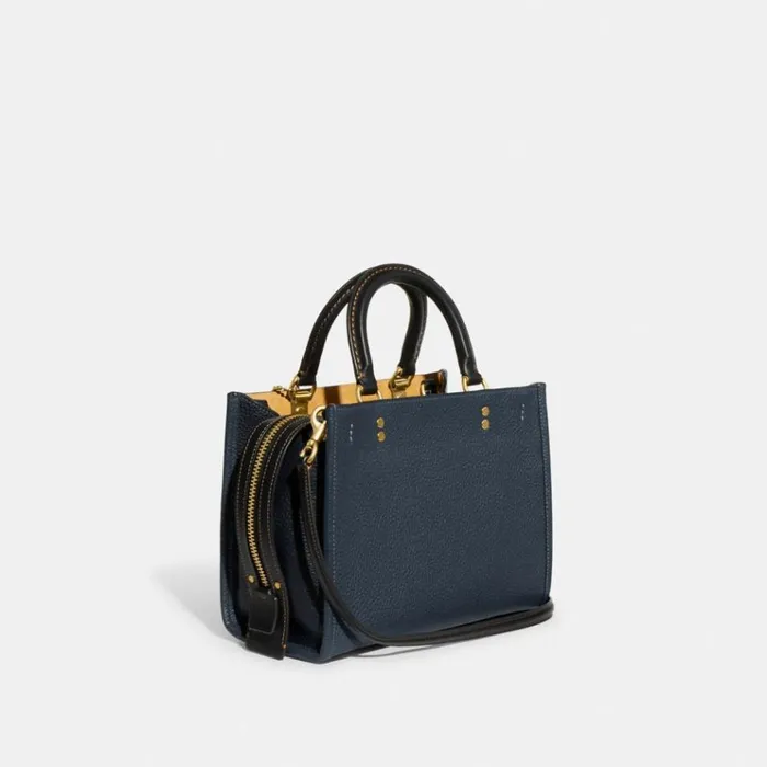 Women Satchels and Top Handles Coach Rogue 25 In Regenerative Leather Brassdark Denim Multi