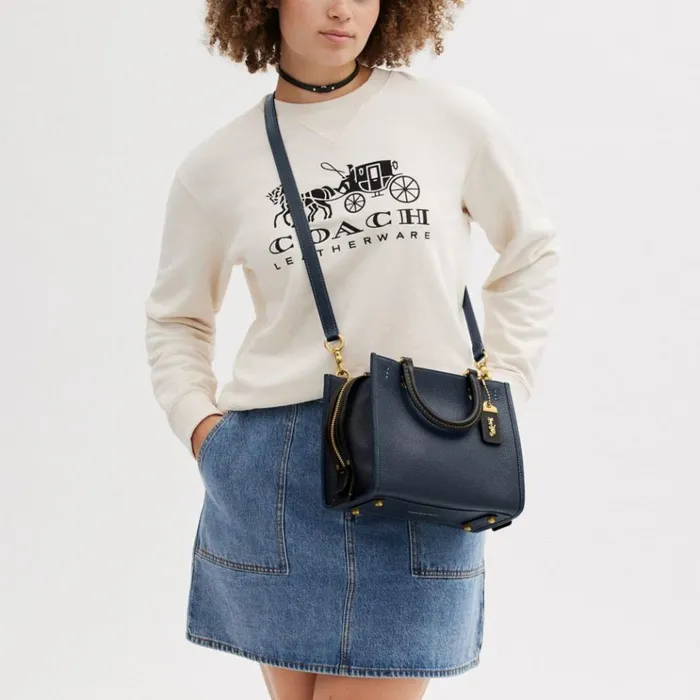 Women Satchels and Top Handles Coach Rogue 25 In Regenerative Leather Brassdark Denim Multi