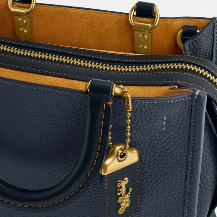 Women Satchels and Top Handles Coach Rogue 25 In Regenerative Leather Brassdark Denim Multi