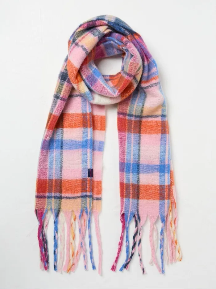 Women Scarves Fat Face Bright Multi Check Scarf