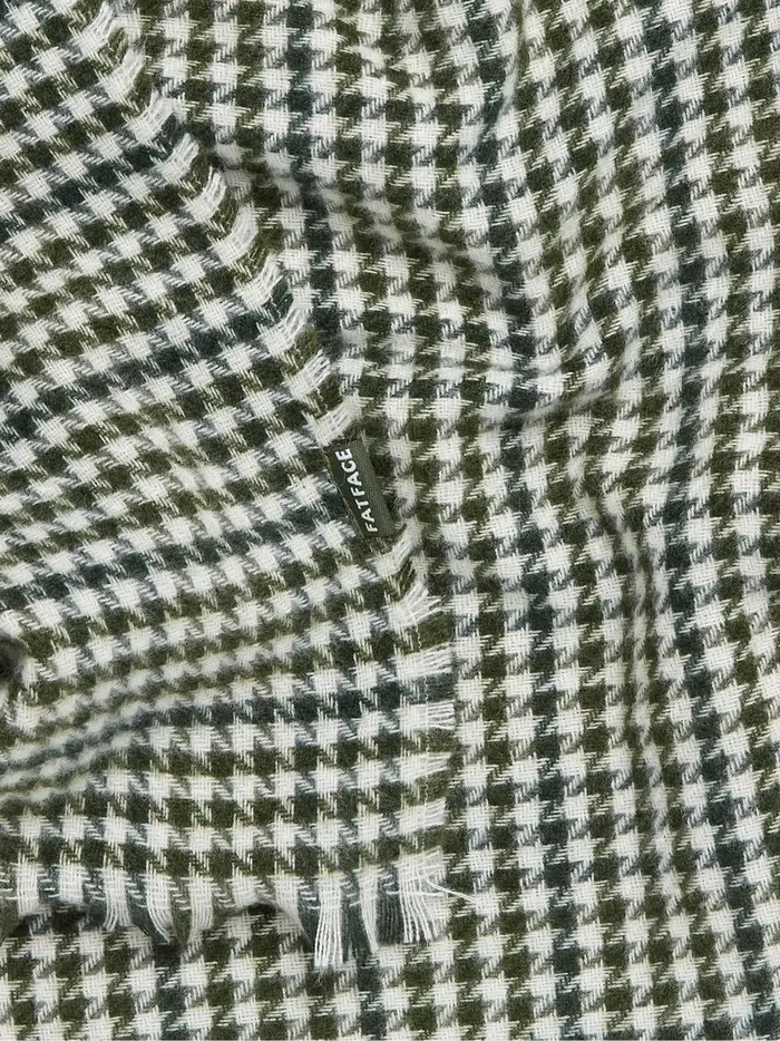 Women Scarves Fat Face Green Houndstooth Scarf