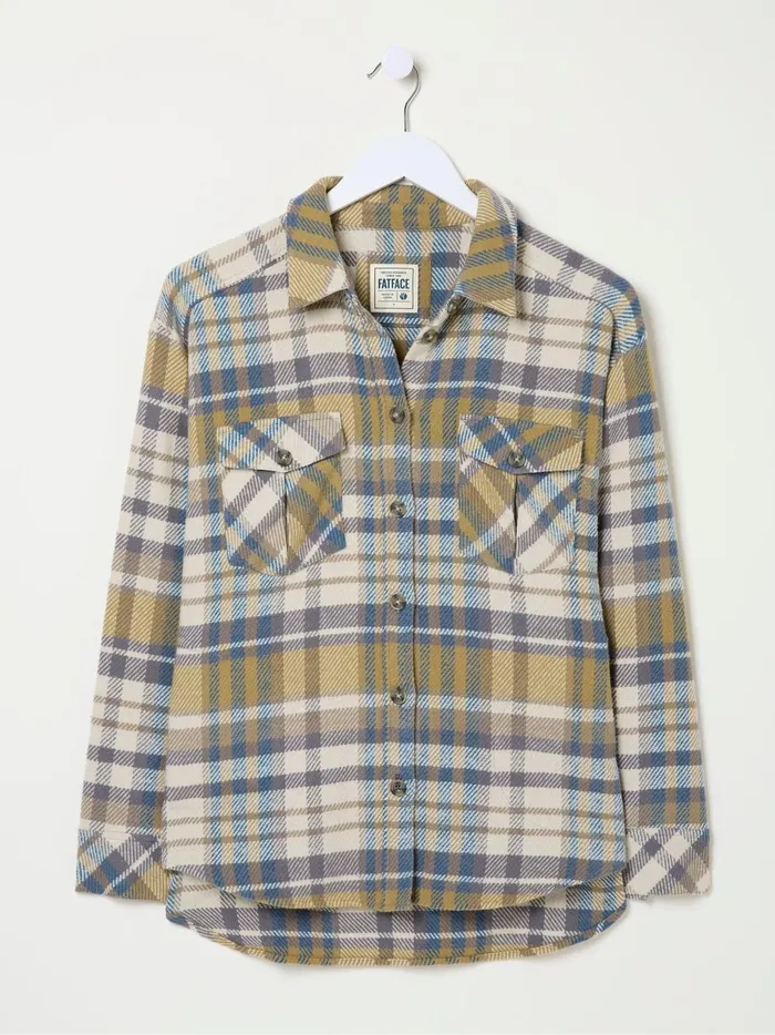 Women Shirts and Blouses Fat Face Allegra Cream Check Overshirt