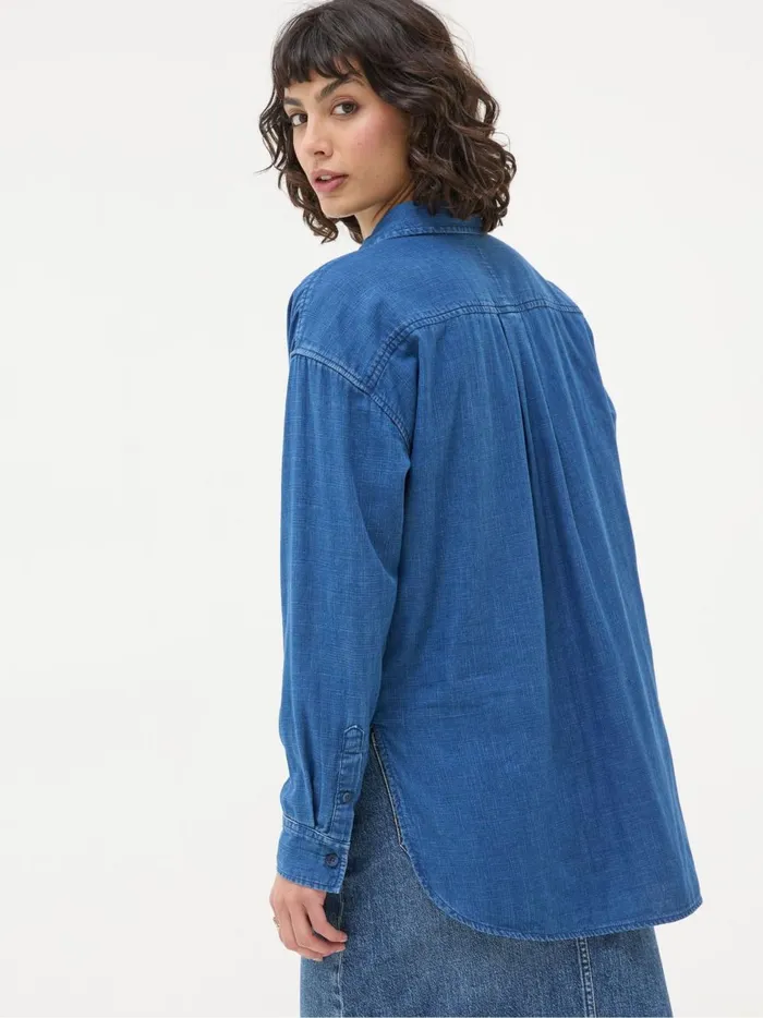 Women Shirts and Blouses Fat Face Carolin Blue Denim Shirt