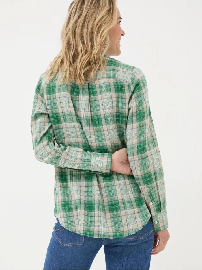 Women Shirts and Blouses Fat Face Olivia Black Waffle Check Shirt