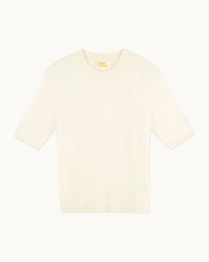 Women Shirts TShirts and Tops From Future Brushed Short Sleeve Top White