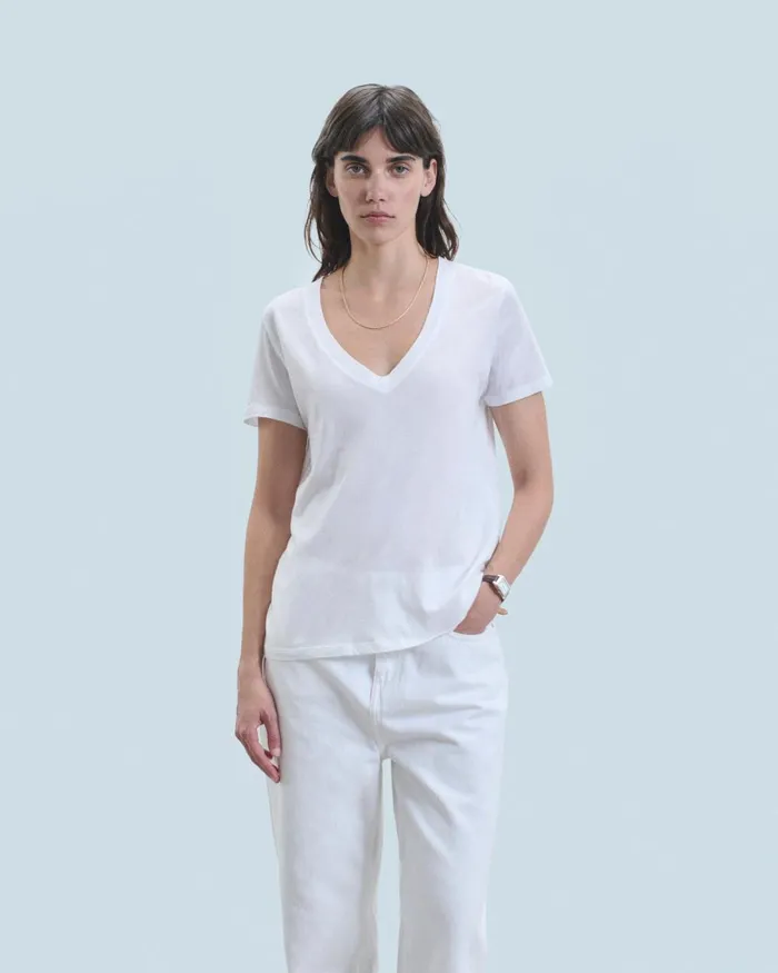 Women Shirts TShirts and Tops From Future Supima VNeck TShirt White