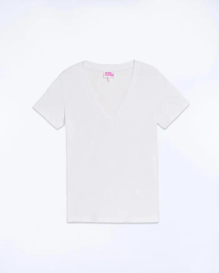 Women Shirts TShirts and Tops From Future Supima VNeck TShirt White