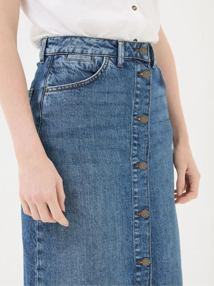 Women Skirts Fat Face Darna Blue Denim Midi Skirt