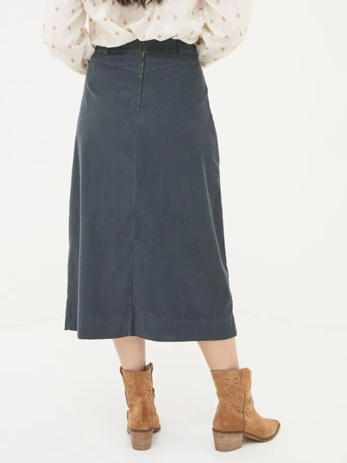 Women Skirts Fat Face Leigh Grey Cord Midi Skirt