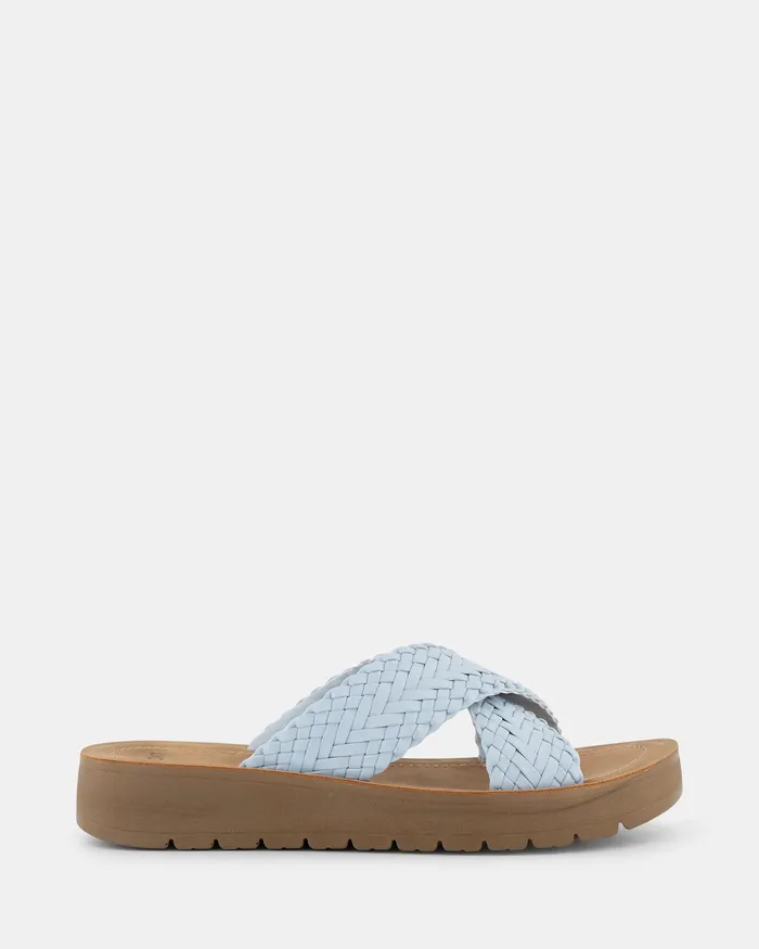 Women Slides NOVO Shoes SINTA SOFT BLUE Flatform