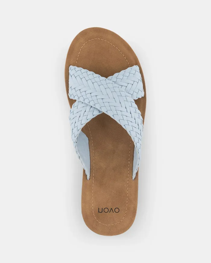 Women Slides NOVO Shoes SINTA SOFT BLUE Flatform