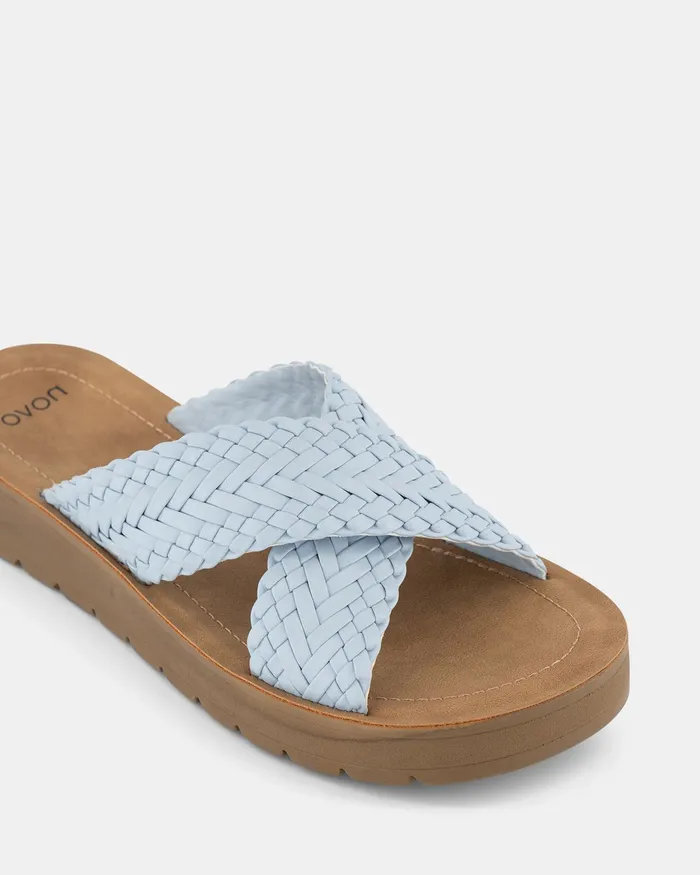 Women Slides NOVO Shoes SINTA SOFT BLUE Flatform