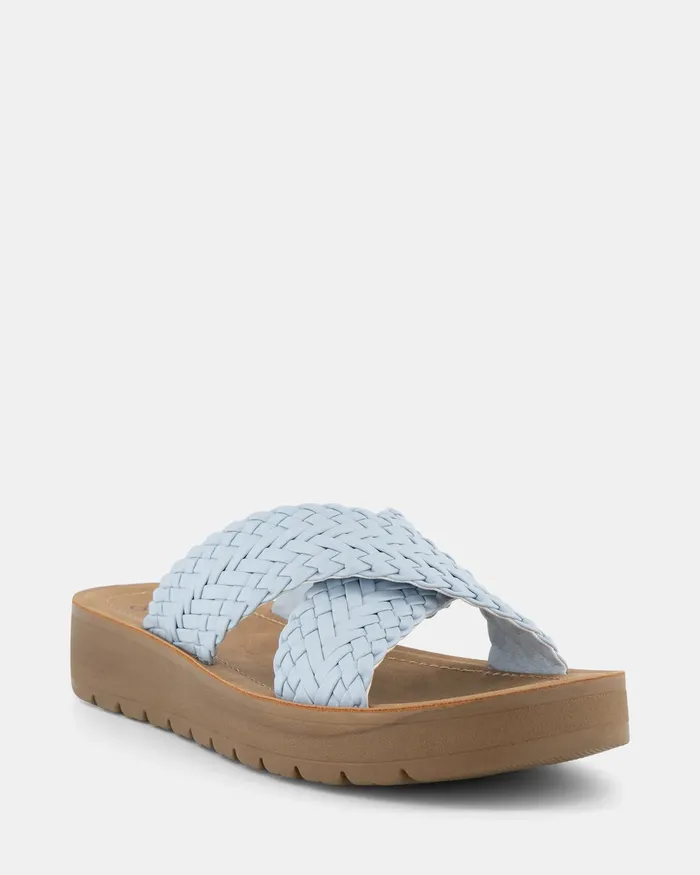 Women Slides NOVO Shoes SINTA SOFT BLUE Flatform