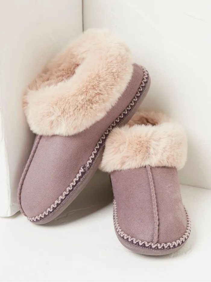 Women Slippers Fat Face Maia Purple Slipper Boots